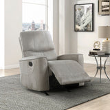 Modern Transitional Gray Microfiber Rocker Recliner Chair