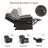 Manual Faux Leather Recliner Chair With LED Light Strip - Omega Lifestyles