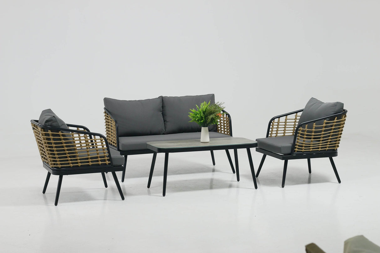 4-Piece PE Rattan Wicker Patio Sofa Set - Omega Lifestyles