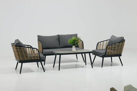 4-Piece PE Rattan Wicker Patio Sofa Set - Omega Lifestyles