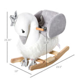 Plush Swan Toddler Rocking Horse With Sound Safety Belt - Omega Lifestyles