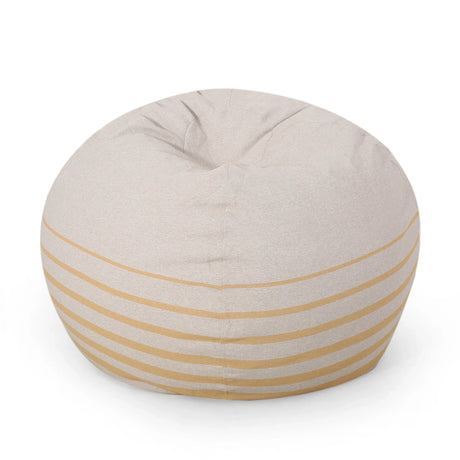 Large Rounded Foam-Filled Fabric Bean Bag Chair - Omega Lifestyles