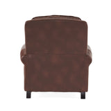 Contemporary Brown PU Pushback Recliner With Rubberwood Legs - Omega Lifestyles