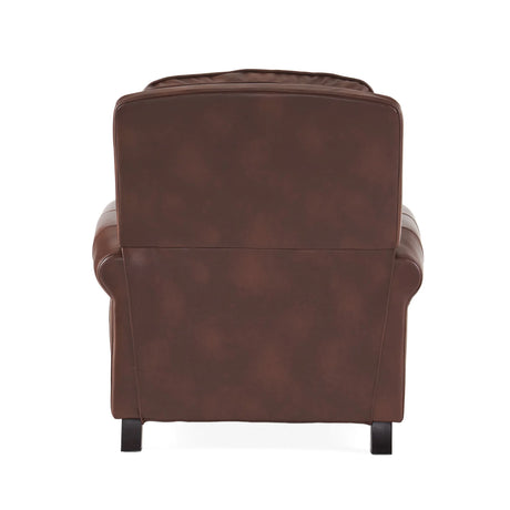 Contemporary Brown PU Pushback Recliner With Rubberwood Legs - Omega Lifestyles