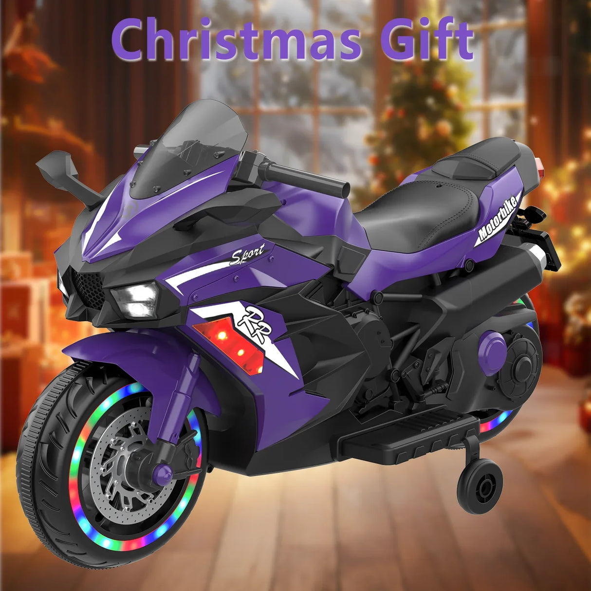 12V Violet Kids Electric Motorcycle With Bluetooth Music - Omega Lifestyles