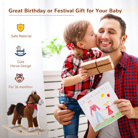 Plush Kids Rocking Horse With Realistic Sounds - Omega Lifestyles