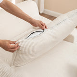 Corduroy Left Armrest Foam Filled Chaise Lounge Chair - Omega Lifestyles