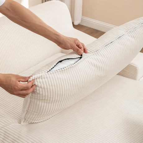 Corduroy Left Armrest Foam Filled Chaise Lounge Chair - Omega Lifestyles