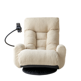 Adjustable Beige Soft Plush Rotating Lounge Chair - Omega Lifestyles