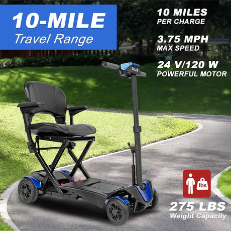 Foldable Lightweight 4-Wheel Electric Mobility Scooter - Omega Lifestyles