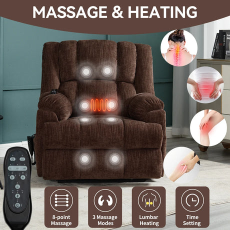 Medium-Firm Dual Motor Power Lift Massage Recliner Chair - Omega Lifestyles