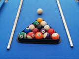 Foldable Indoor Black Blue Pool Table With Accessories - Omega Lifestyles