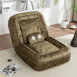 Adjustable Velvet Upholstered Floor Sofa With Massage Pillow - Omega Lifestyles