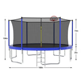 14FT Outdoor Kids Trampoline With Safety Enclosure Net - Omega Lifestyles
