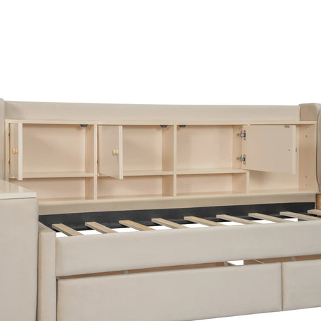 Twin Velvet Upholstered Daybed With Storage Drawers - Omega Lifestyles