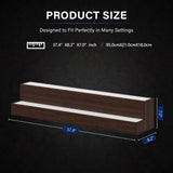 LED Lighted Freestanding Walnut Engineered Wood Shelf - Omega Lifestyles