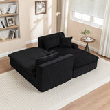 Corduroy Foam Upholstered Chaise Lounge Sleeper Chair - Omega Lifestyles