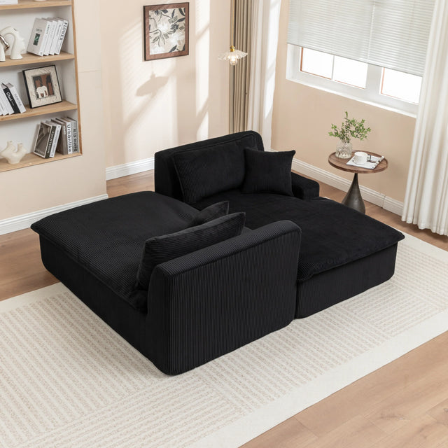 Corduroy Foam Upholstered Chaise Lounge Sleeper Chair - Omega Lifestyles