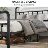 Full Size Metal Bed Frame With Headboard And Storage - Omega Lifestyles
