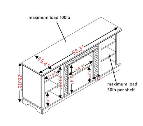 Electric Fireplace TV Media Stand With Storage - Sleep Galleria