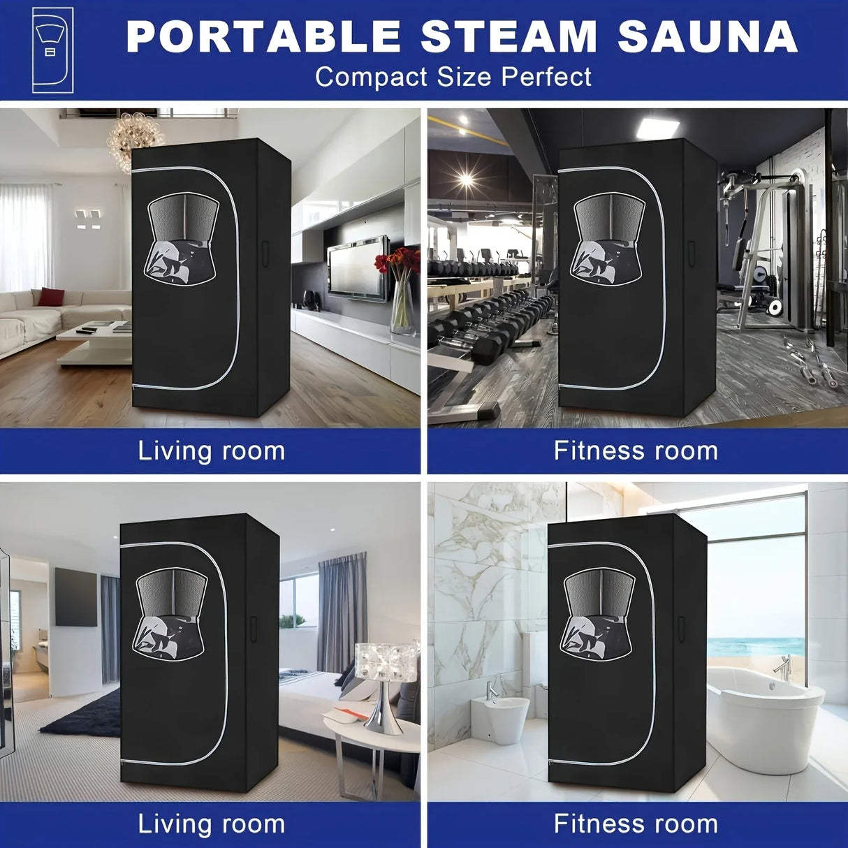Portable Steam Sauna Tent With Folding Chair Remote Control - Omega Lifestyles