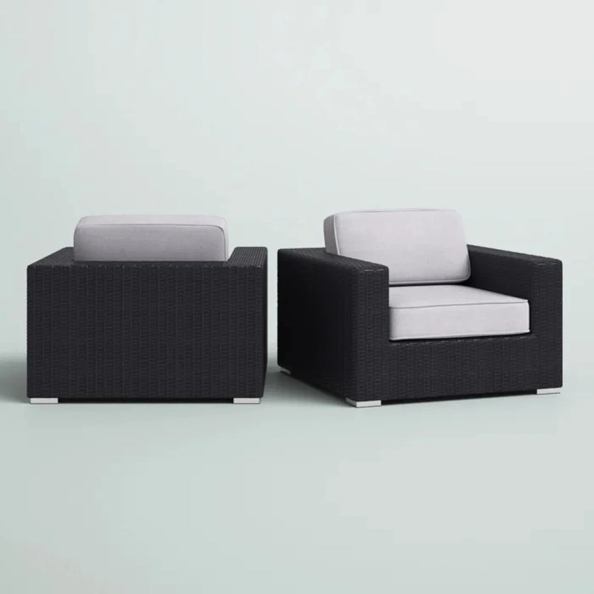 Set Of Two All-Weather Rattan Patio Chairs With Cushions - Omega Lifestyles