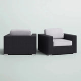 Set Of Two All-Weather Rattan Patio Chairs With Cushions - Omega Lifestyles