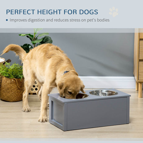 Elevated Raised Pet Feeder With Stainless Steel Bowls - Sleep Galleria