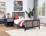 Solid Wood Reversible Twin Bed Frame Dark Blue - Omega Lifestyles