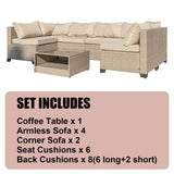 7-Piece Outdoor Wicker Sectional Patio Furniture Set - Omega Lifestyles