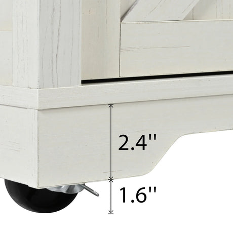 Farmhouse Kitchen Island Rolling Cart With Power Outlet - Omega Lifestyles