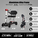 Folding Compact 4-Wheel Mobility Scooter With 24-Mile Range - Omega Lifestyles