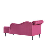 Velvet Upholstered Medium Firm Storage Chaise Lounge Bench - Omega Lifestyles