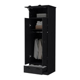 Lakewood Black Engineered Wood Double Door Armoire - Omega Lifestyles