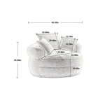 Modern Chenille Foam Circular Sleeper Chair With Pillows - Omega Lifestyles