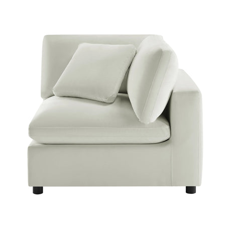 Plush Ivory Polyester Modern Corner Wedge Chair - Omega Lifestyles