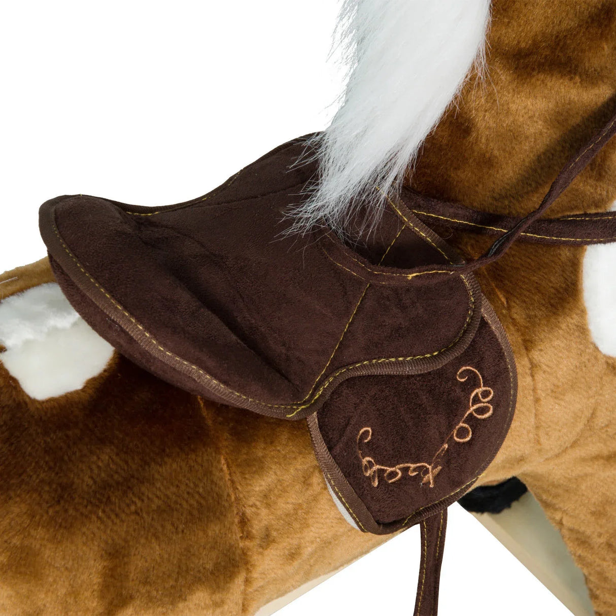 Plush Metal Frame Kids Rocking Horse Toy With Music - Omega Lifestyles