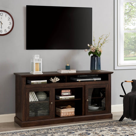 American Traditional Brown MDF TV Stand Console - Omega Lifestyles