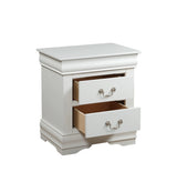 White Synthetic Wood Nightstand With Storage Drawers - Omega Lifestyles