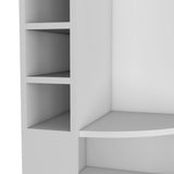 Modern White Corner Bar Cabinet With Five Shelves - Omega Lifestyles