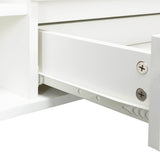 Antique White Particle Board TV Stand Console With LED Lights - Omega Lifestyles