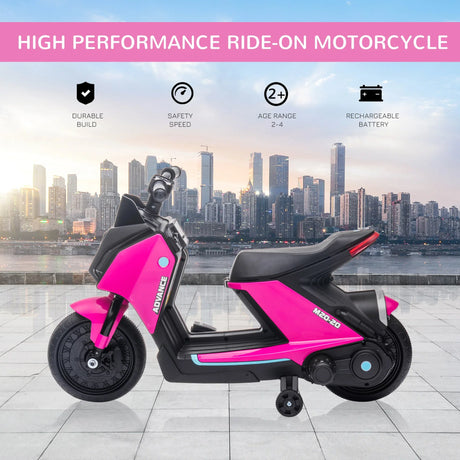 Electric Pink Kids Motorcycle Ride-On Toy With Music - Omega Lifestyles