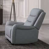 Transitional Manual Recliner Gray Fabric High Density Foam Seat - Omega Lifestyles