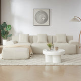 Modern L-Shaped Modular Corduroy 3-Seater Sectional Sofa - Omega Lifestyles