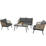 4-Piece PE Rattan Wicker Patio Sofa Set - Omega Lifestyles