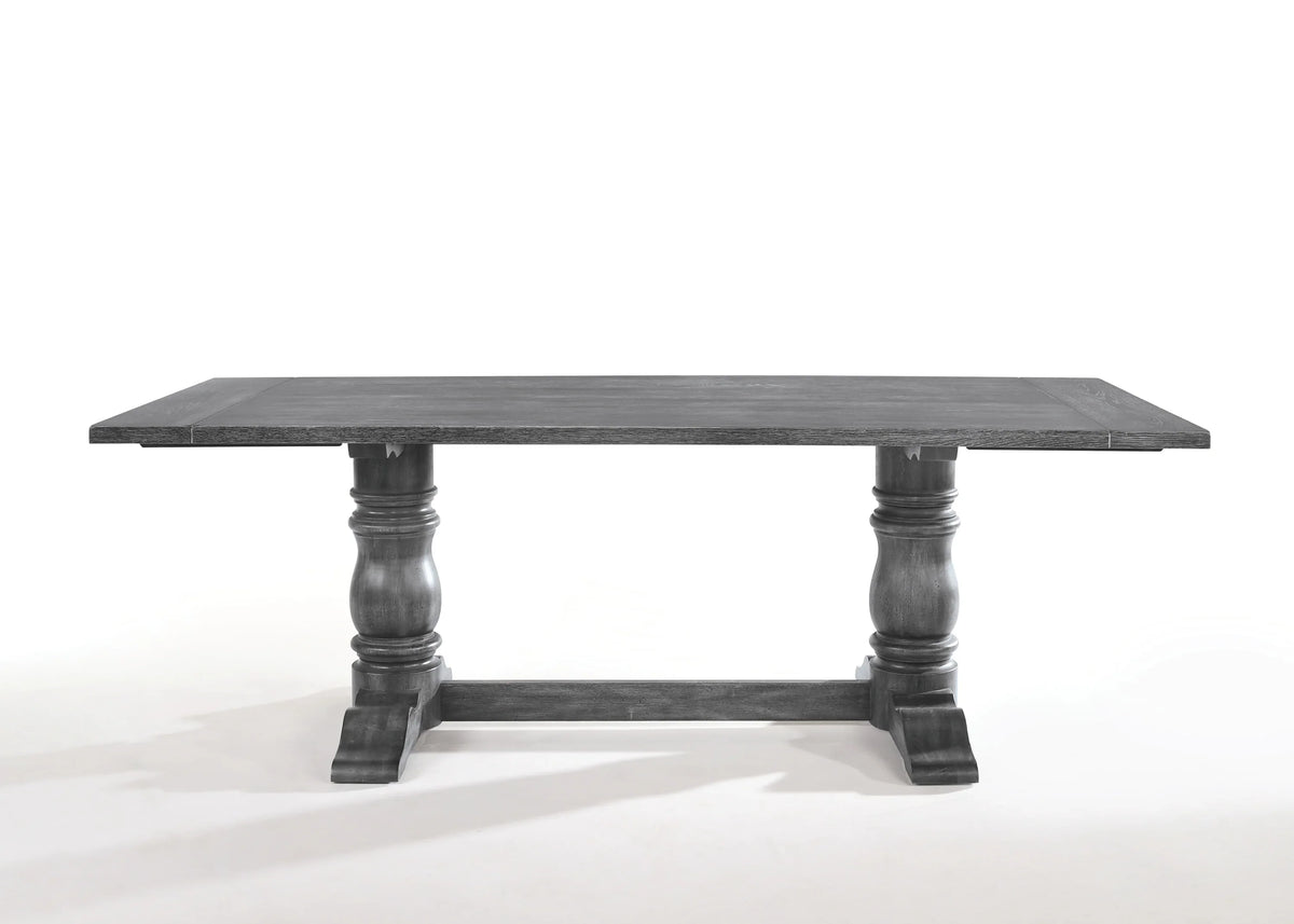 Weathered Gray Synthetic Wood Rectangular Dining Table - Omega Lifestyles