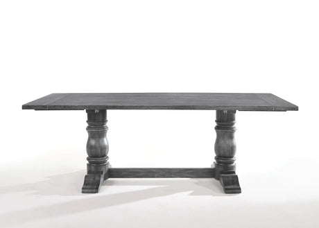 Weathered Gray Synthetic Wood Rectangular Dining Table - Omega Lifestyles