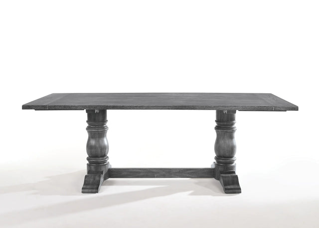 Weathered Gray Synthetic Wood Rectangular Dining Table - Omega Lifestyles