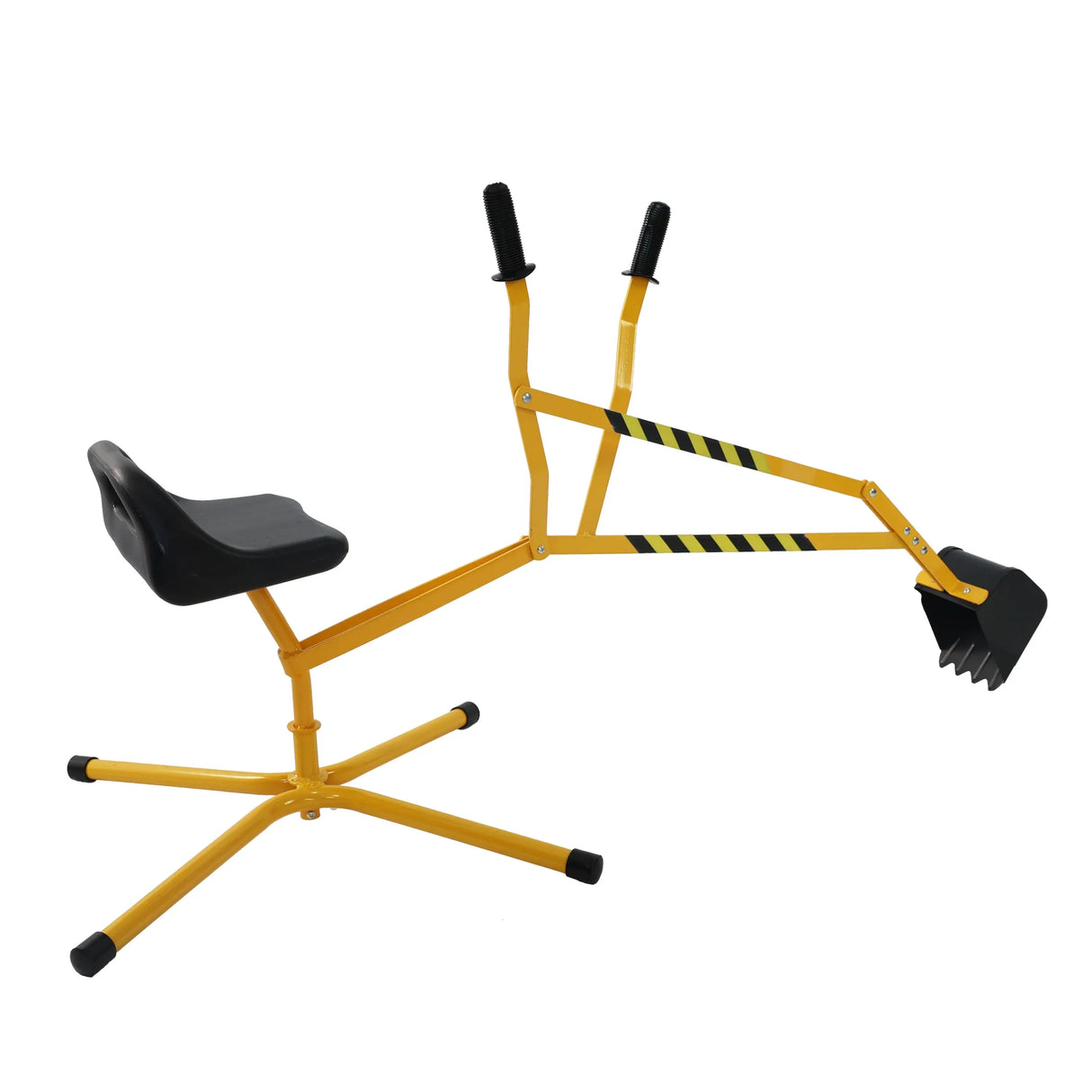 Interactive Yellow Metal Riding Excavator Toy With Bucket Control - Omega Lifestyles