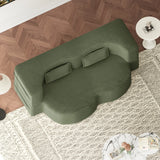 Full Size Plush Corduroy Foam Folding Sleeper Sofa Bed With Pillows - Omega Lifestyles